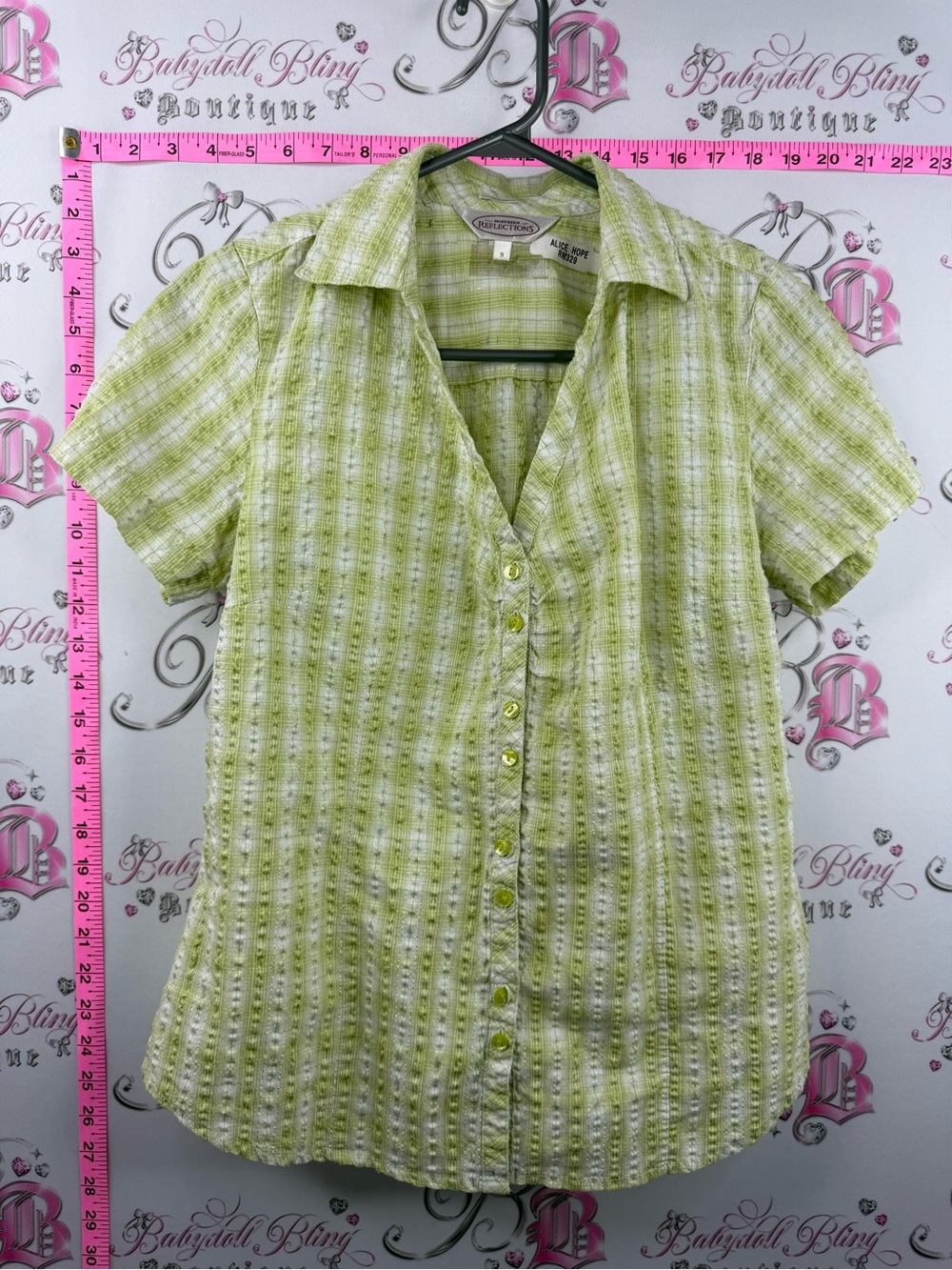 Northern Reflections shirt button up Lime Green Short-Sleeve Button-Down Shirt